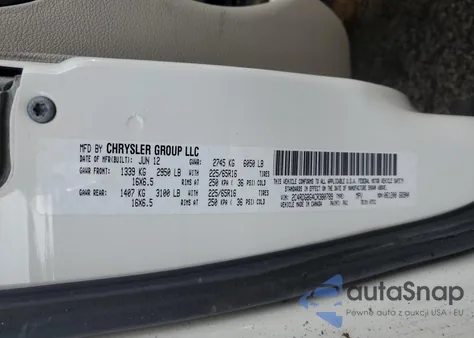 2012 Dodge Grand Caravan Se z USA, uszkodzony, nr VIN 2C4RDGBG4CR380789